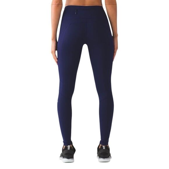 Lululemon Fresh Tracks Tight Hero Blue Compression Leggings With Pockets, Size 6 - Picture 10 of 10